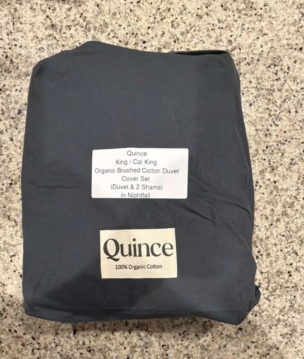 Quince Organic Brushed Cotton Duvet Cover Set King / Cal King in Nightfall